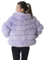 Lavender Blue Fox Fur Statement Jacket - Image 5