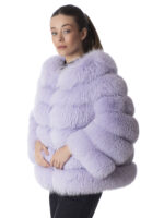Lavender Blue Fox Fur Statement Jacket - Image 4