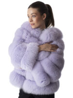 Lavender Blue Fox Fur Statement Jacket - Image 6