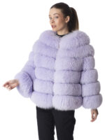 Lavender Blue Fox Fur Luxury Jacket - Image 2