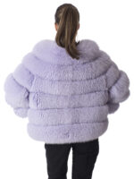 Lavender Blue Fox Fur Luxury Jacket - Image 4