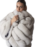 Blue Fox Fur Jacket - Image 3