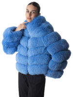 Ibiza Blue Fox Fur Jacket - Image 2