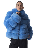 Ibiza Blue Fox Fur Jacket - Image 3