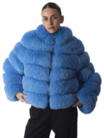 Ibiza Blue Fox Fur Jacket