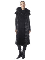 Black Mink Fur Hooded Vest
