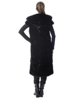 Black Mink Fur Hooded Vest - Image 4