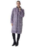 Pastel Lilac Mink Fur Coat - Image 2