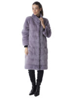 Pastel Lilac Mink Fur Coat - Image 3