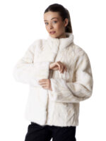 White Mink Section Fur Jacket - Image 2