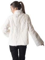 White Mink Section Fur Jacket - Image 4