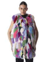 Multicolor Fox Fur Vest - Image 2