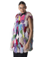 Multicolor Fox Fur Vest - Image 3
