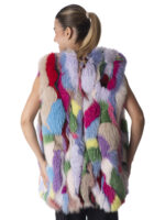 Multicolor Fox Fur Vest - Image 4