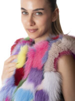 Multicolor Fox Fur Vest - Image 5