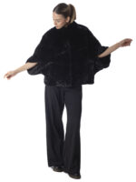Black Mink Fur Section Cape - Image 2