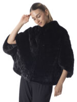 Black Mink Fur Section Cape - Image 3