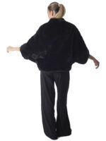 Black Mink Fur Section Cape - Image 4