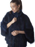Blue Raccoon Fur Cape - Image 3