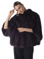 Purple Raccoon Fur Cape - Image 2
