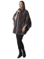 Silver Blue Mink Fur Section Cape - Image 2