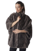 Silver Blue Mink Fur Section Cape - Image 4