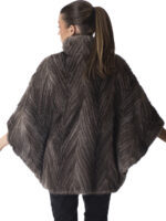 Silver Blue Mink Fur Section Cape - Image 5