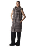 Silver Blue Mink Fur Hooded Vest - Image 2