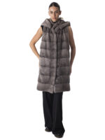 Silver Blue Mink Fur Hooded Vest - Image 4