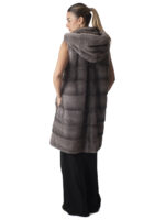 Silver Blue Mink Fur Hooded Vest - Image 5