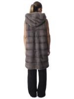 Silver Blue Mink Fur Hooded Vest - Image 6