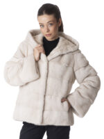 Pearl Mink Fur Hooded Jacket