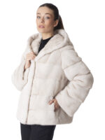 Pearl Mink Fur Hooded Jacket - Image 2
