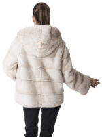 Pearl Mink Fur Hooded Jacket - Image 5