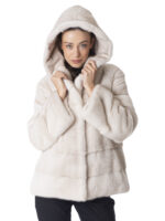 Pearl Mink Fur Hooded Jacket - Image 4