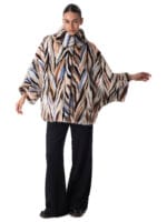 Multicolor Mink Fur Cape Jacket handcrafted in Greece