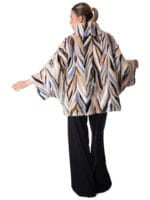 Multicolor Mink Fur Section Cape Jacket - Image 3